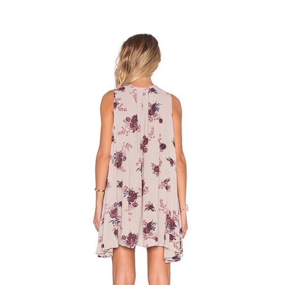 Free People Tree Swing Cream Pink Floral Mini Dress Tunic With Pockets Size S/M - Picture 17 of 17